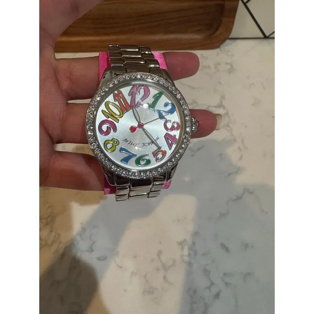 Betsey Johnson Glitteratzi Rainbow Dial Watch 2014–2016 whimsical timepiece Y2K
